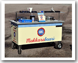 Hotdog-/höyrymakkarakärry.